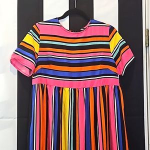 Vibrant striped long dress